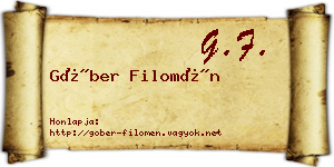 Góber Filomén névjegykártya